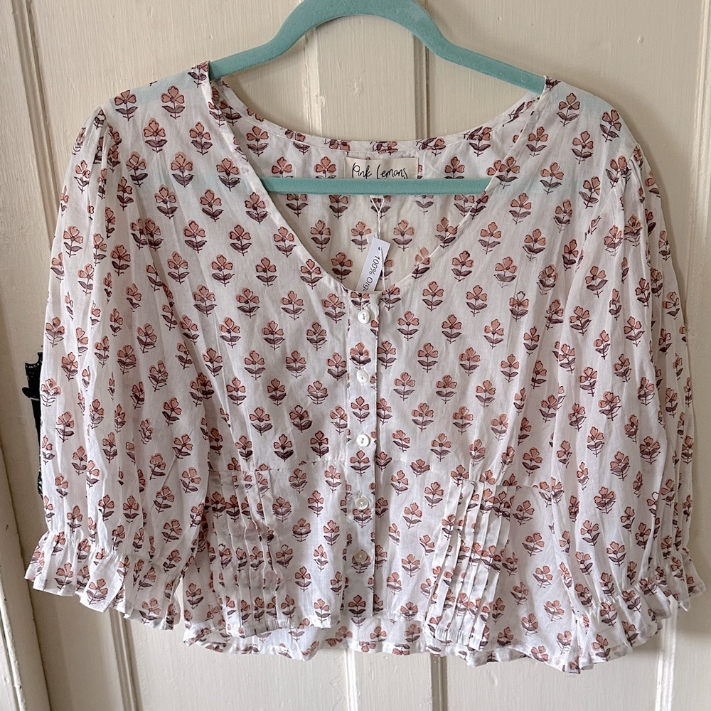 White Floral Blouse